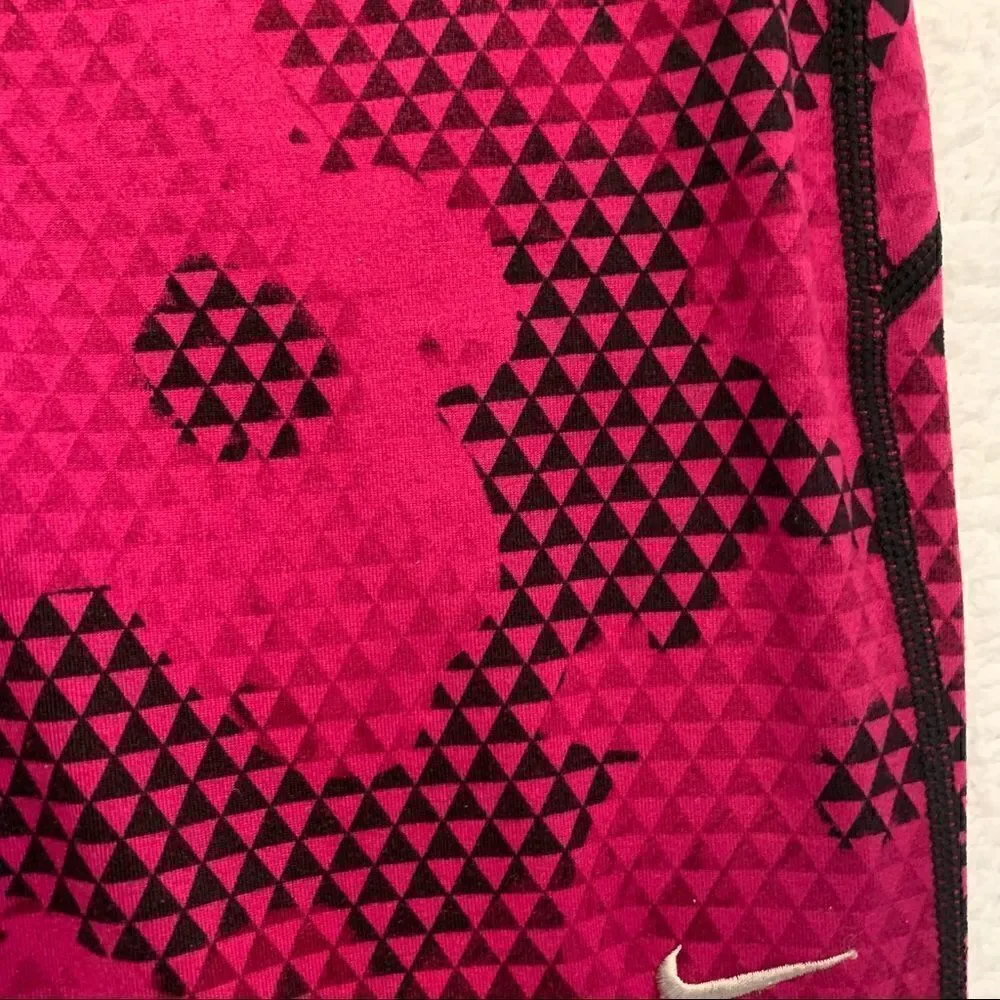 Nike Dry-Fit Running Athletic Crop Pants Pink & Black Dot Cano Women’s Small (S)